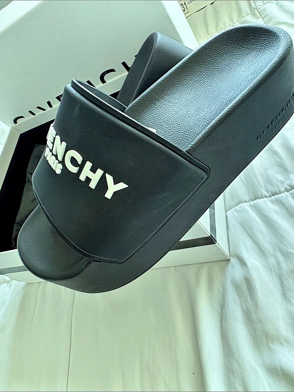 Givenchy Slide Sandals Logo in Black US 10 Like New